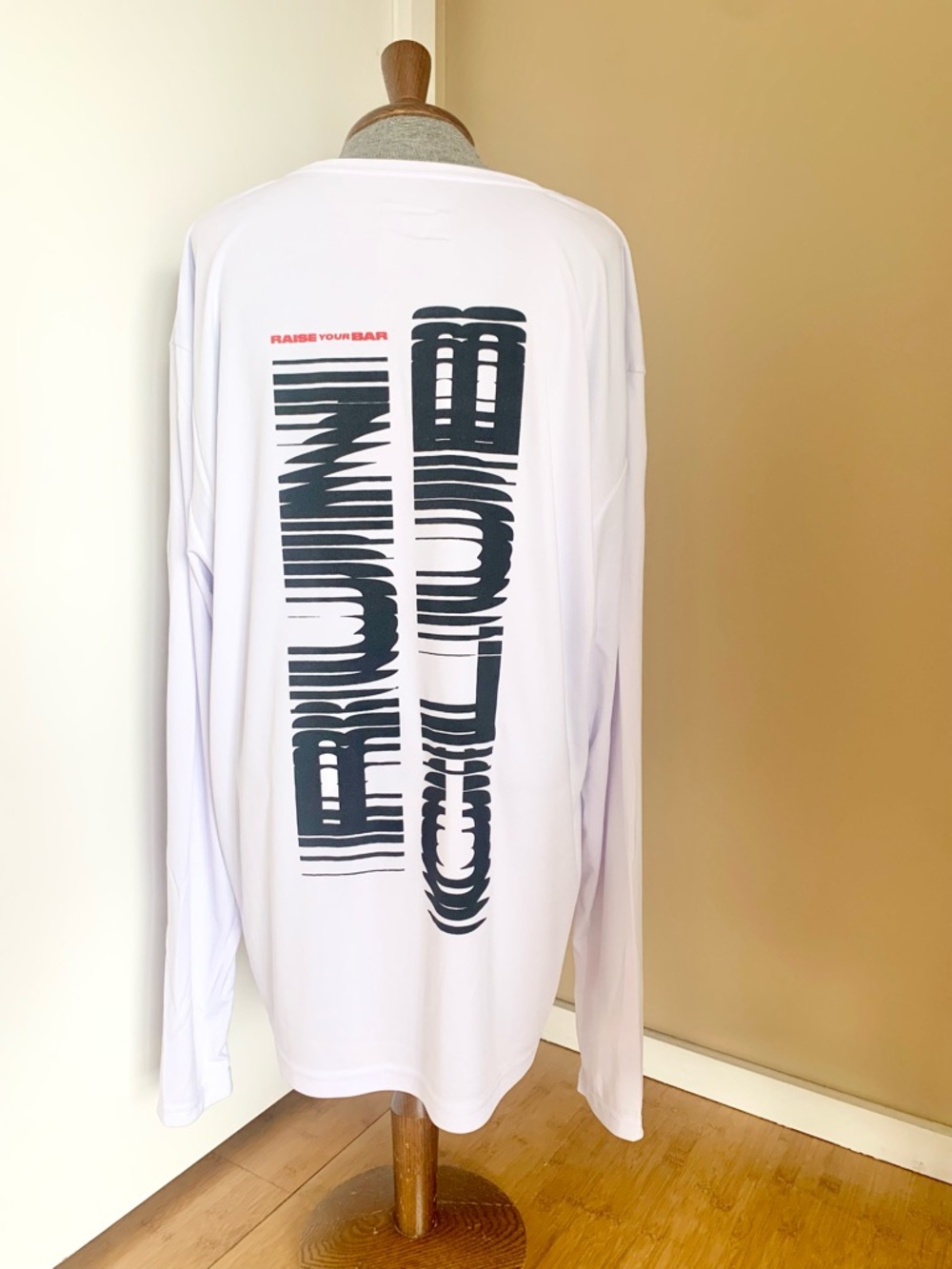 Clif Bar Run Club Long Sleeve Tee Shirt Raise Your Bar White Red Black
